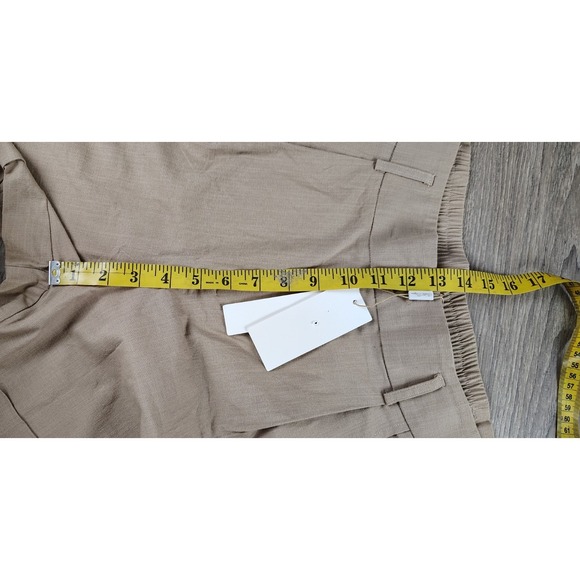 Belle‎ Poque Beige XL Shorts Cotton Stretch Women's Retro Beach Cuffed NWT - Picture 4 of 9